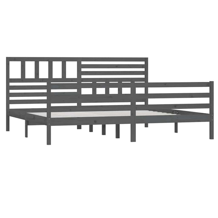 Cadru de pat Super King, gri, 180x200 cm, lemn masiv WALTI