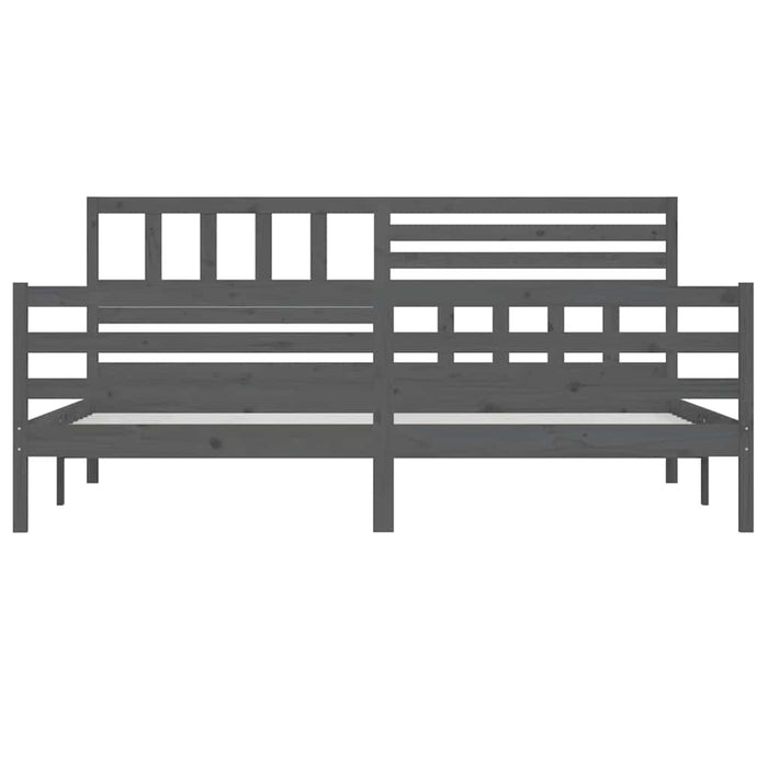 Cadru de pat Super King, gri, 180x200 cm, lemn masiv WALTI