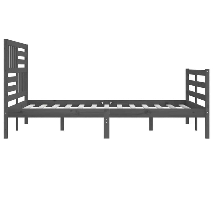 Cadru de pat Super King, gri, 180x200 cm, lemn masiv WALTI