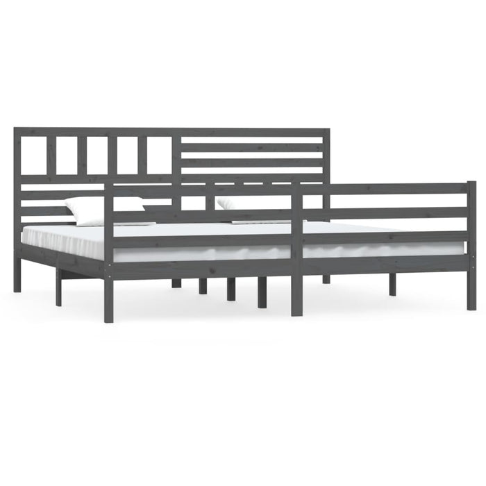 Cadru de pat, gri , 200x200 cm, lemn masiv - WALTI WALTI