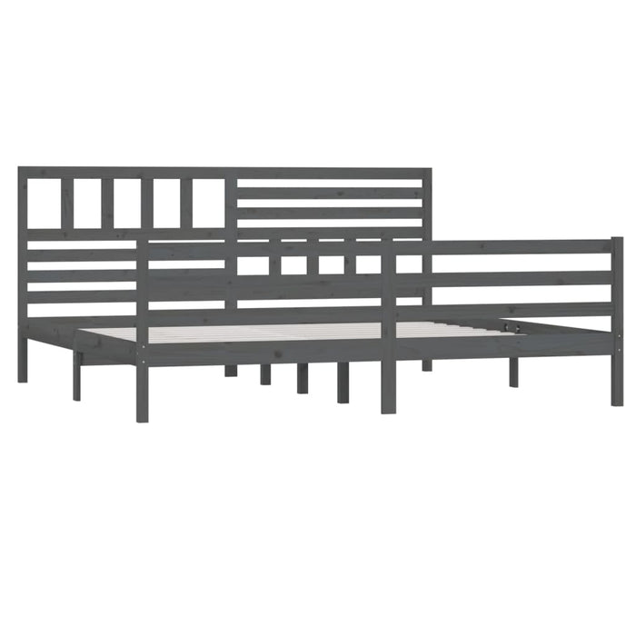 Cadru de pat, gri , 200x200 cm, lemn masiv - WALTI WALTI