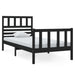 Cadru de pat mic single, negru, 75x190 cm, lemn masiv - WALTI WALTI
