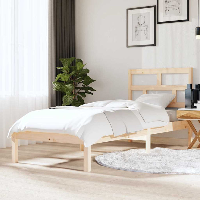 Cadru de pat mic single, 75x190 cm, lemn masiv WALTI