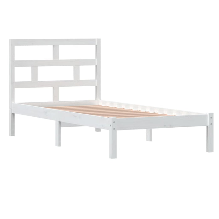 Cadru de pat single, alb, 90x190 cm, lemn masiv WALTI