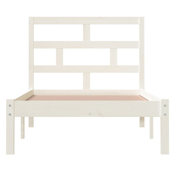 Cadru de pat single, alb, 90x190 cm, lemn masiv WALTI