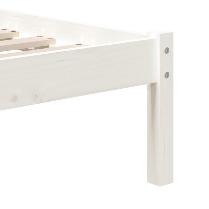 Cadru de pat single, alb, 90x190 cm, lemn masiv WALTI