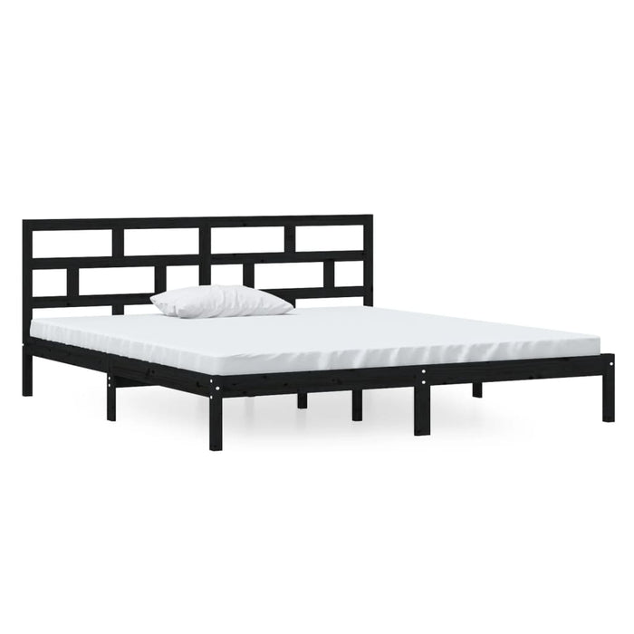 Cadru de pat, negru, 140x190 cm, lemn masiv de pin - WALTI WALTI