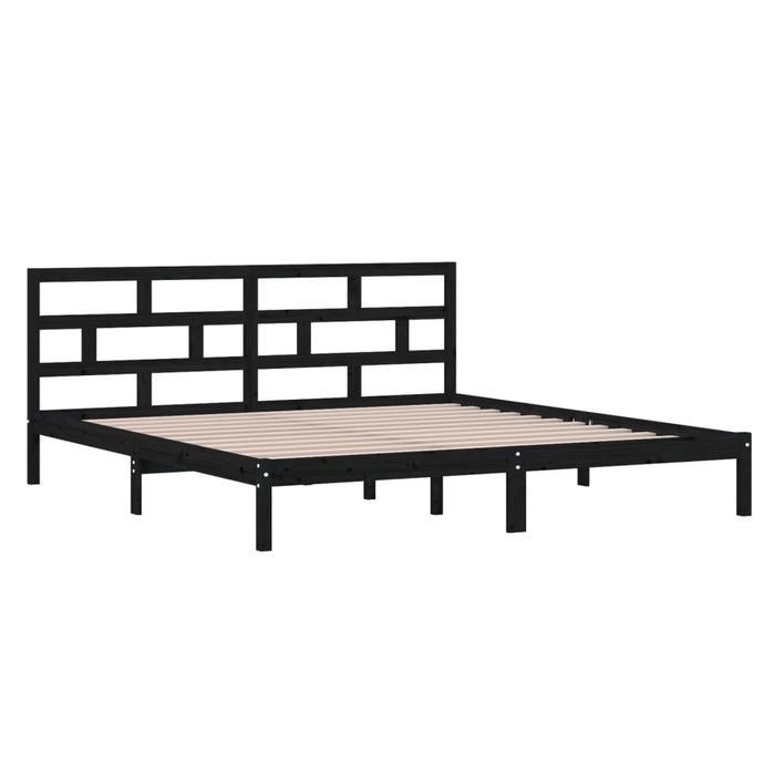 Cadru de pat, negru, 140x190 cm, lemn masiv de pin - WALTI WALTI