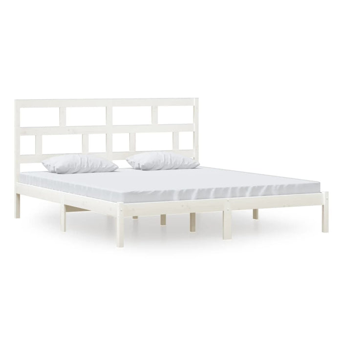 Cadru de pat Super King, alb, 180x200 cm, lemn masiv WALTI