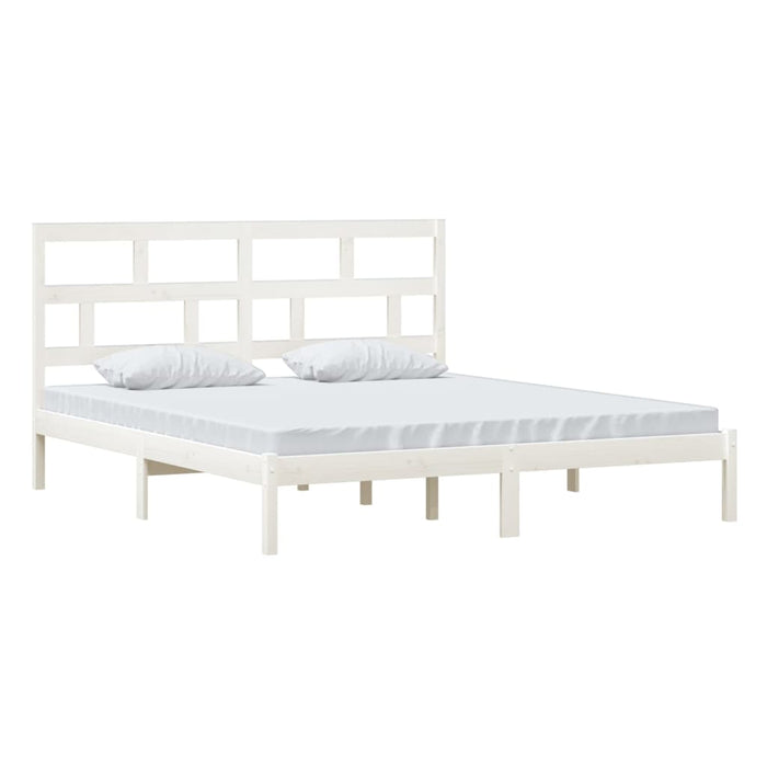 Cadru de pat Super King, alb, 180x200 cm, lemn masiv WALTI