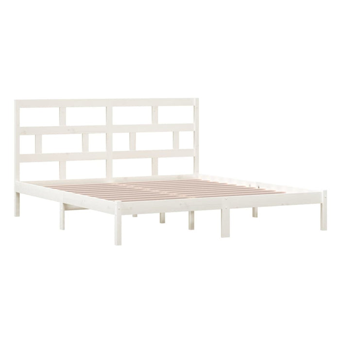 Cadru de pat Super King, alb, 180x200 cm, lemn masiv WALTI