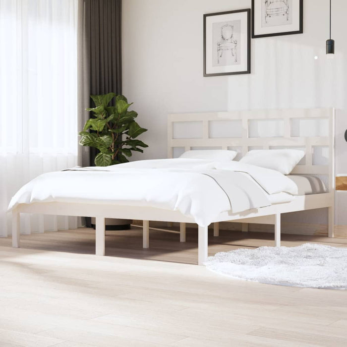 Cadru de pat Super King, alb, 180x200 cm, lemn masiv WALTI