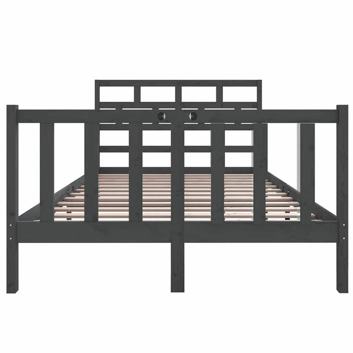 Cadru de pat mic dublu, gri, 120x190 cm, lemn masiv de pin WALTI