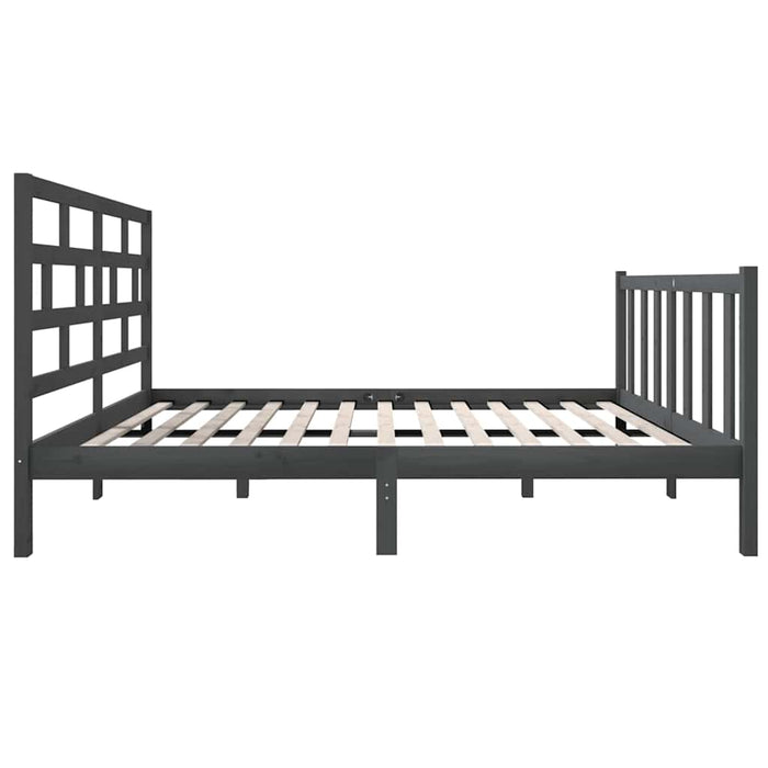 Cadru de pat mic dublu, gri, 120x190 cm, lemn masiv de pin WALTI