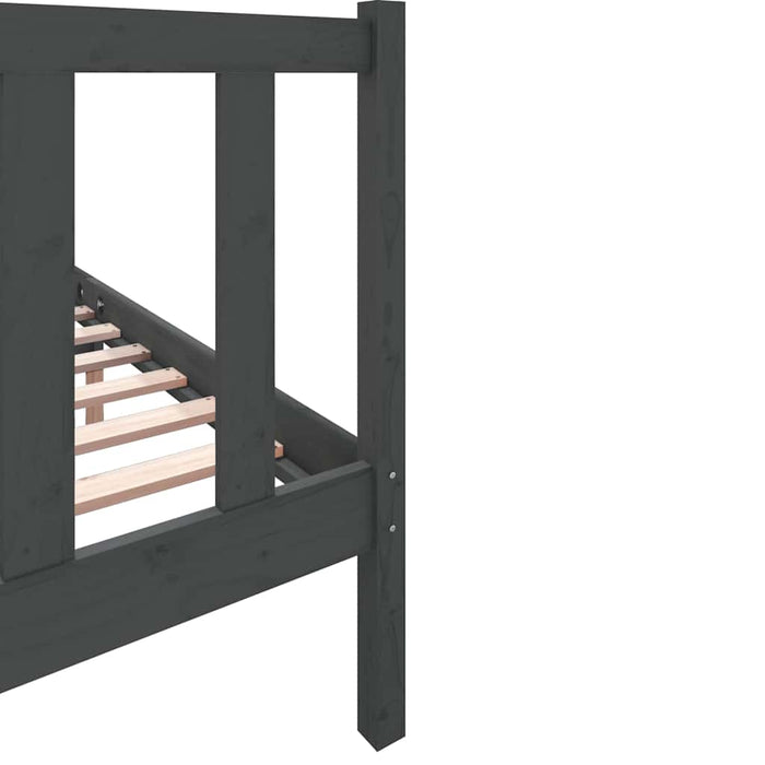 Cadru de pat mic dublu, gri, 120x190 cm, lemn masiv de pin WALTI