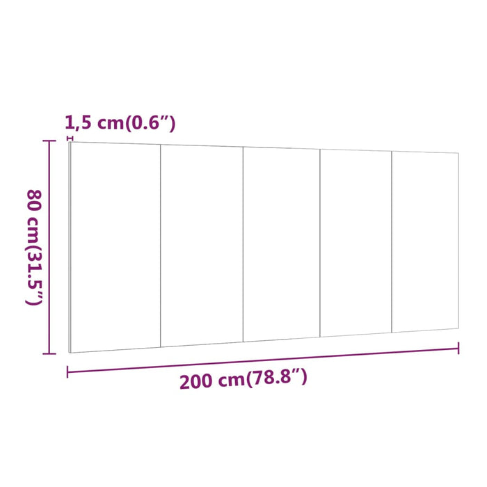 Tăblie de pat, gri beton, 200x1,5x80 cm, lemn prelucrat - WALTI WALTI