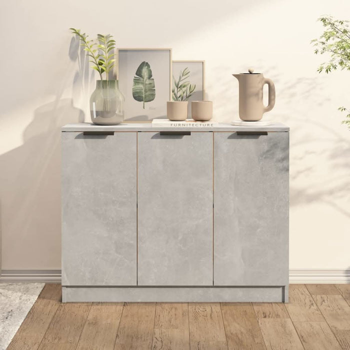 Servantă, gri beton, 90,5x30x70 cm, lemn prelucrat - WALTI WALTI