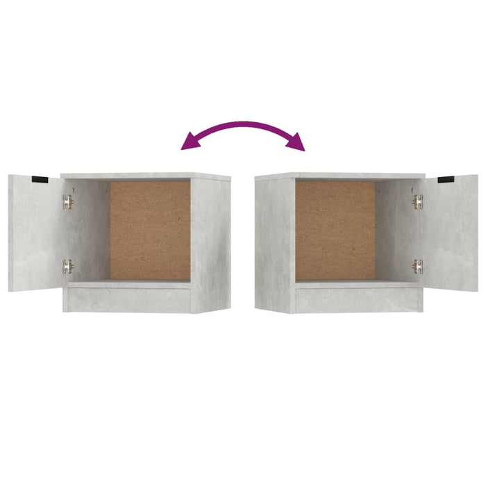 Noptiere, 2 buc., gri beton, 40x39x40 cm - WALTI WALTI