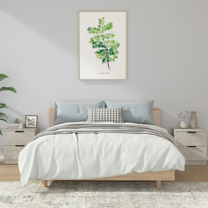 Noptiere, 2 buc., gri beton, lemn prelucrat - WALTI WALTI