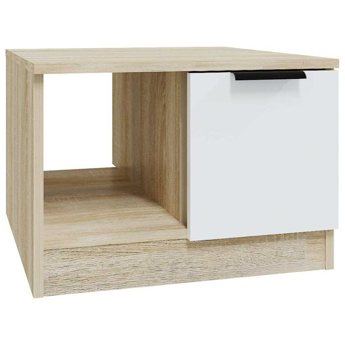 Măsuță de cafea alb și stejar sonoma 50x50x36 cm lemn prelucrat WALTI