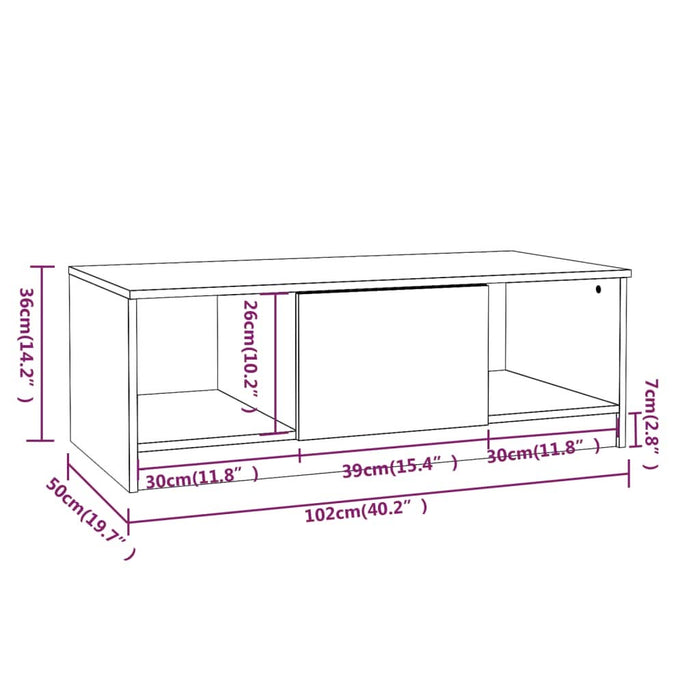 Măsuță de cafea, gri beton, 102x50x36 cm, lemn prelucrat - WALTI WALTI