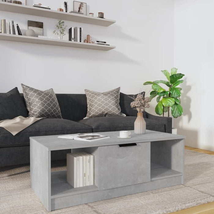 Măsuță de cafea, gri beton, 102x50x36 cm, lemn prelucrat - WALTI WALTI