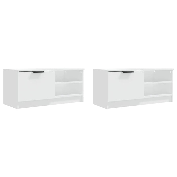 Comodă TV, 2 buc., alb, 80x35x36,5 cm, lemn prelucrat - WALTI WALTI