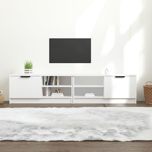 Comodă TV, 2 buc., alb, 80x35x36,5 cm, lemn prelucrat - WALTI WALTI