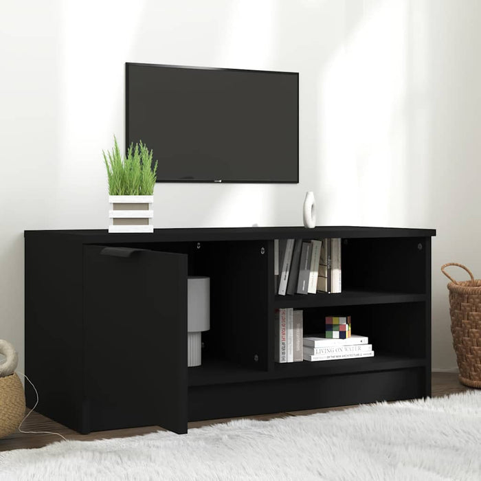 Comodă TV, negru, 80x35x36,5 cm, lemn prelucrat - WALTI WALTI