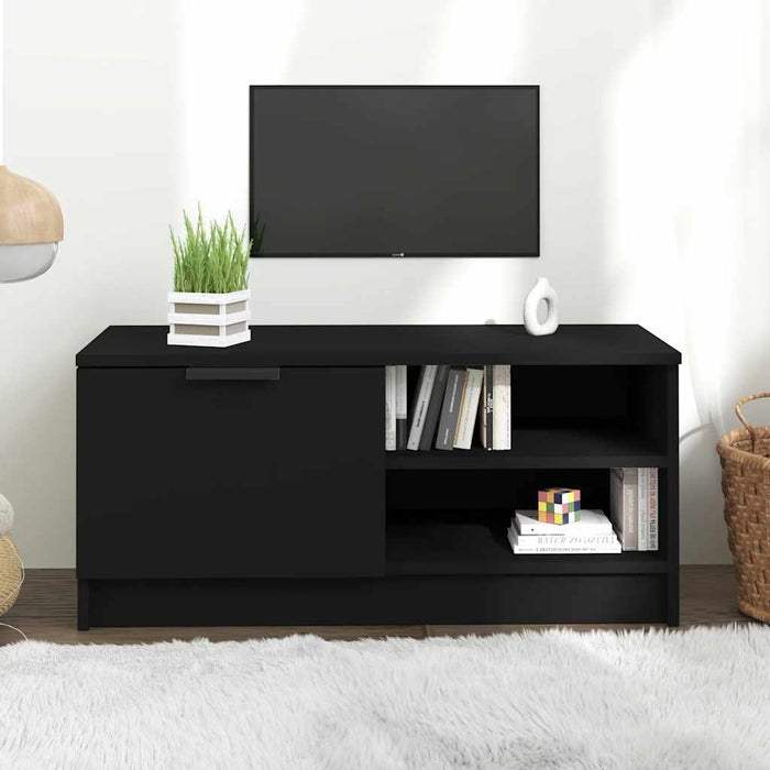 Comodă TV, negru, 80x35x36,5 cm, lemn prelucrat - WALTI WALTI