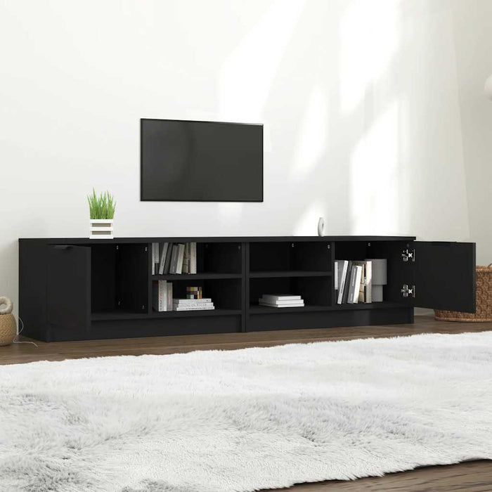Comodă TV, 2 buc., negru, 80x35x36,5 cm, lemn prelucrat - WALTI WALTI