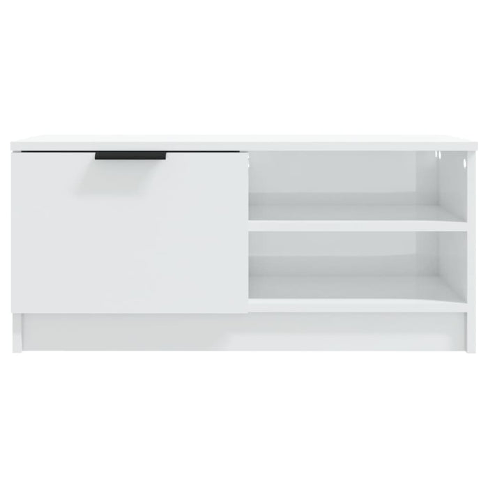Comodă TV, alb extralucios, 80x35x36,5 cm, lemn prelucrat - WALTI WALTI
