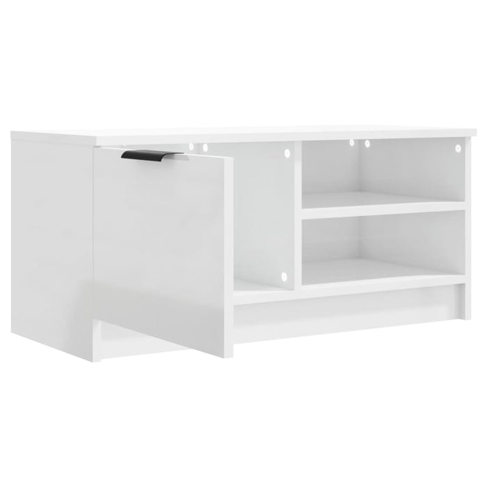 Comodă TV, alb extralucios, 80x35x36,5 cm, lemn prelucrat - WALTI WALTI
