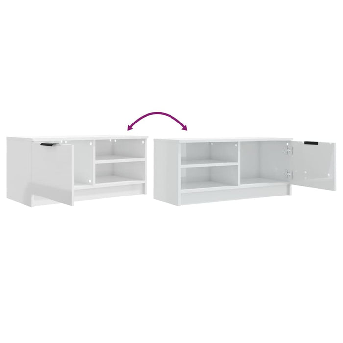 Comodă TV, alb extralucios, 80x35x36,5 cm, lemn prelucrat - WALTI WALTI