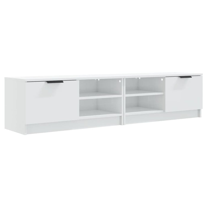 Comodă TV,2 buc., alb extralucios,80x35x36,5 cm, lemn prelucrat - WALTI WALTI