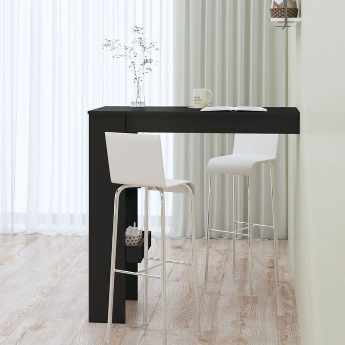 Masă bar de perete, negru, 102x45x103,5 cm, lemn compozit - WALTI WALTI