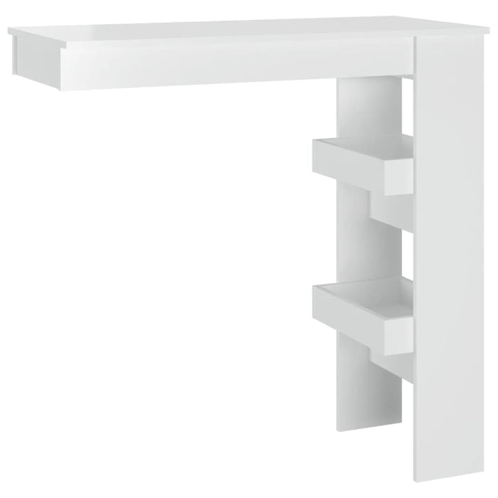 Masă bar de perete alb extralucios 102x45x103,5cm lemn compozit WALTI
