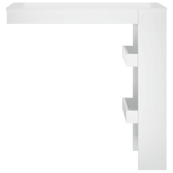 Masă bar de perete alb extralucios 102x45x103,5cm lemn compozit WALTI