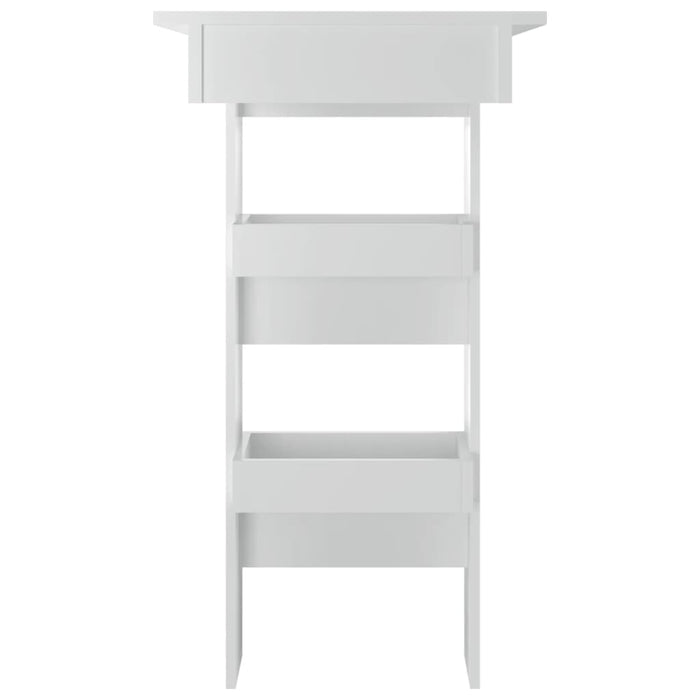 Masă bar de perete alb extralucios 102x45x103,5cm lemn compozit WALTI