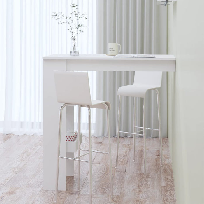 Masă bar de perete alb extralucios 102x45x103,5cm lemn compozit WALTI