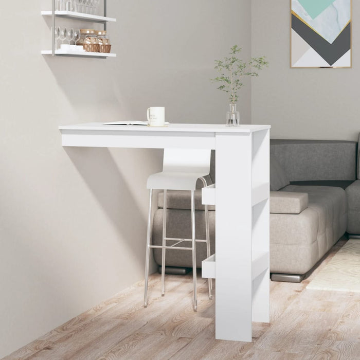 Masă bar de perete alb extralucios 102x45x103,5cm lemn compozit WALTI