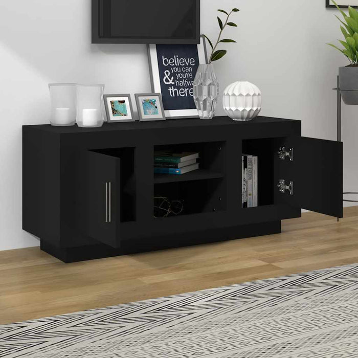 Comodă TV, negru, 102x35x45 cm, lemn prelucrat WALTI