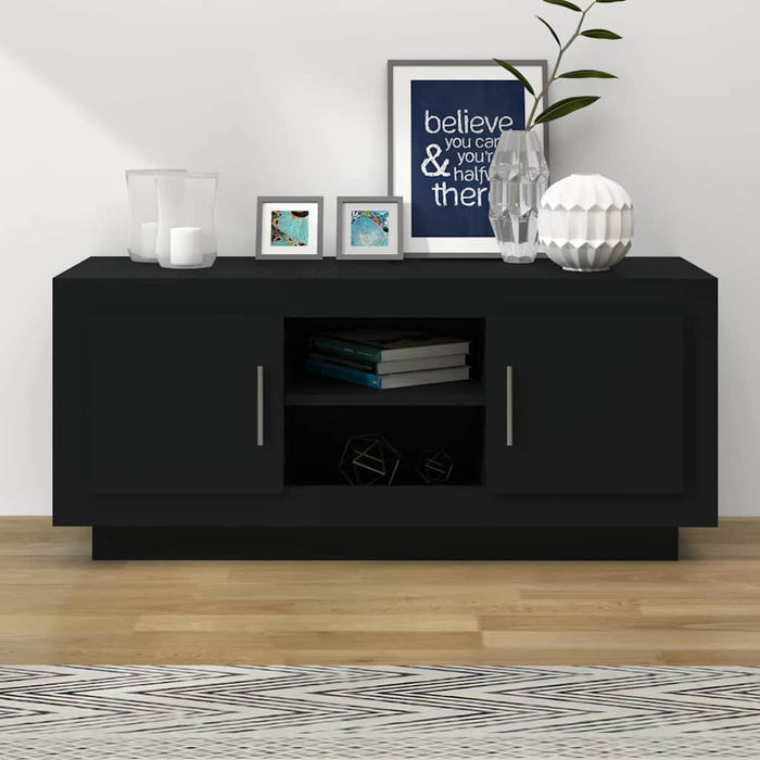 Comodă TV, negru, 102x35x45 cm, lemn prelucrat WALTI