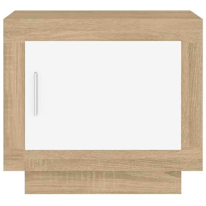 Măsuță de cafea alb și stejar sonoma 51x50x45 cm lemn prelucrat WALTI
