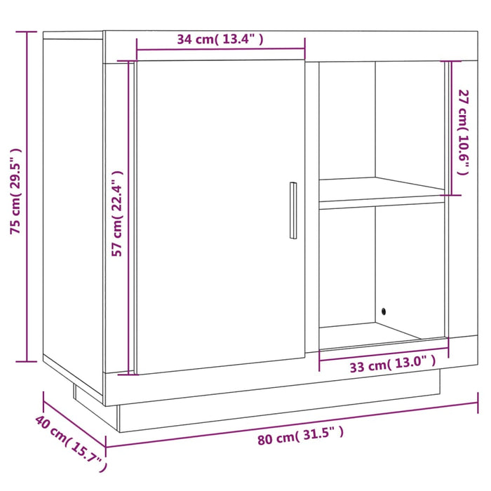 Dulap, gri beton, 80x40x75 cm - WALTI WALTI