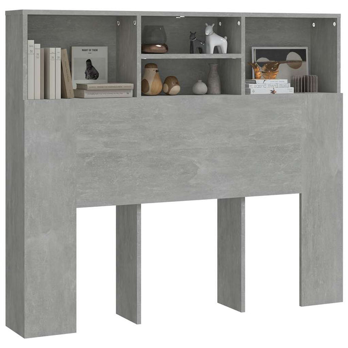 Tăblie de pat cu dulap, gri beton, 120x19x103,5 cm - WALTI WALTI