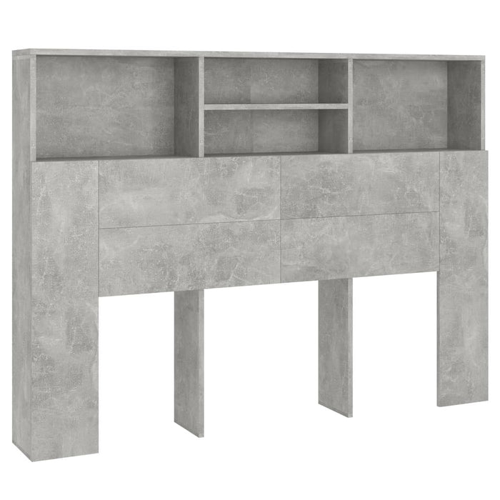 Tăblie de pat cu dulap, gri beton, 140x19x103,5 cm - WALTI WALTI