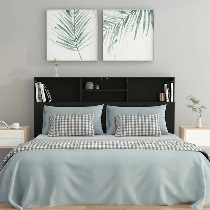 Tăblie de pat cu dulap, negru, 160x19x103,5 cm - WALTI WALTI