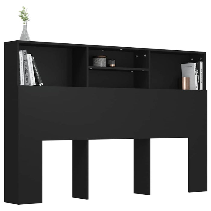 Tăblie de pat cu dulap, negru, 160x19x103,5 cm - WALTI WALTI