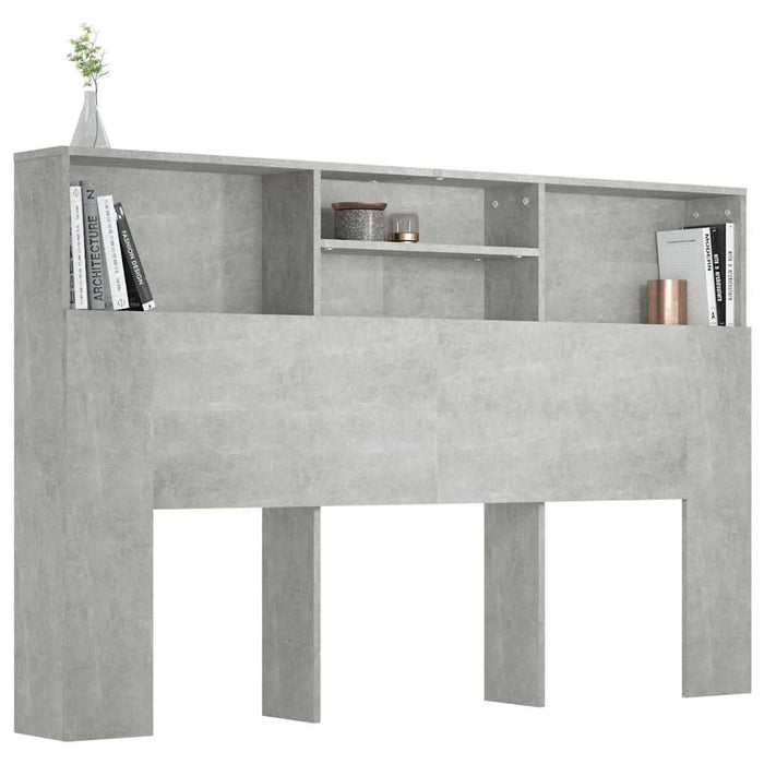 Tăblie de pat cu dulap, gri beton, 160x19x103,5 cm - WALTI WALTI